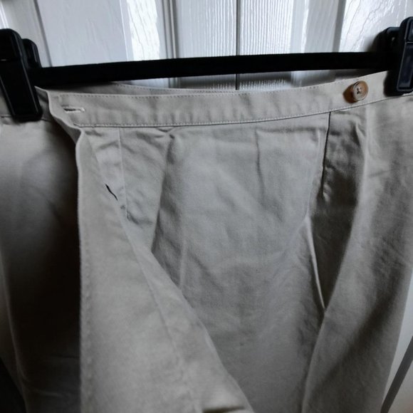 Talbots Petites Cotton Twill Light Khaki Tan Wrap Front Skirt Size 8P - Picture 3 of 5